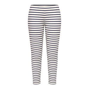 Mini Boden Off White Navy Blue Striped Stripes Leggings Pants Girls Size 9 10